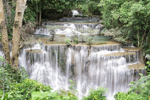 Huay Mae Khamin waterfall in national park  Thailand 