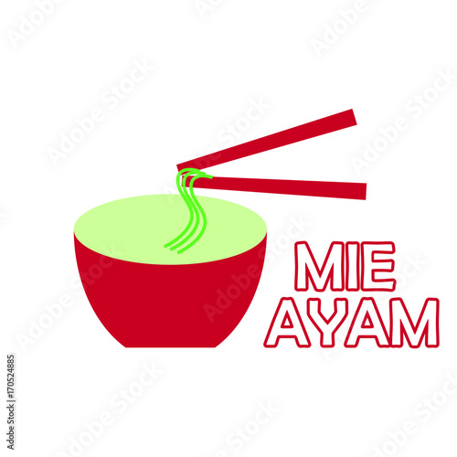 Noodle Restaurant logo with unique illustration