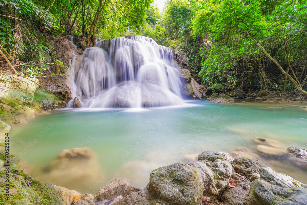 Huay Mae Khamin waterfall in national park, Thailand 