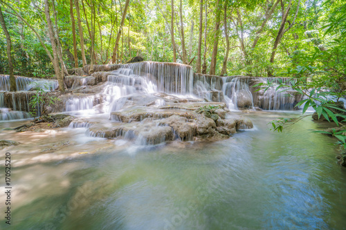 Huay Mae Khamin waterfall in national park, Thailand 
