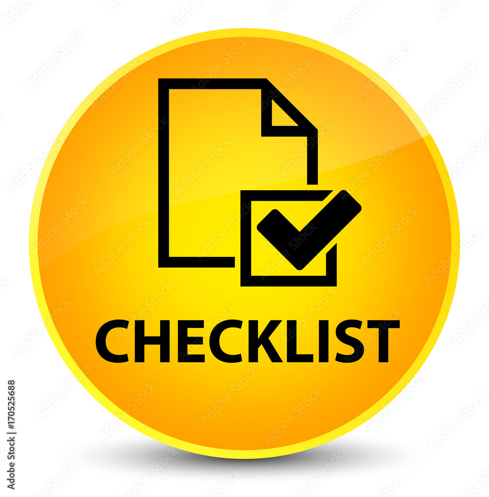 Checklist elegant yellow round button Checklist elegant yellow round button