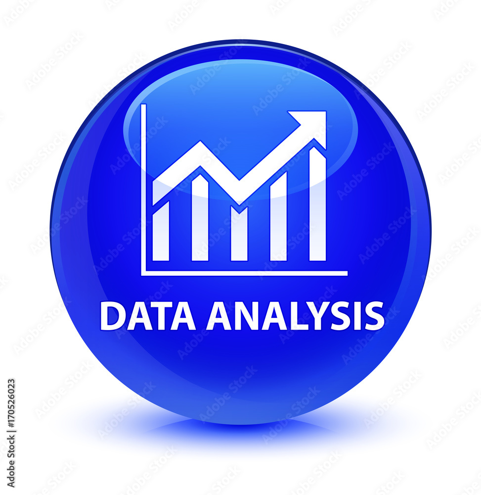 Data analysis (statistics icon) glassy blue round button Data analysis (statistics icon) glassy blue round button