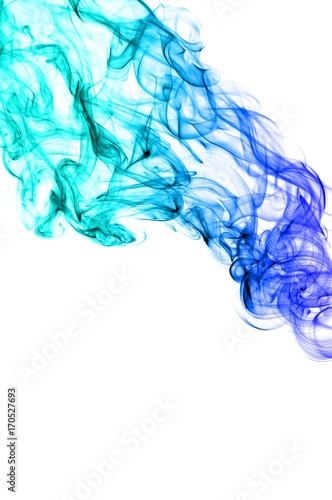 Abstract Light blue smoke on white background, Light blue background,Light blue ink on white background