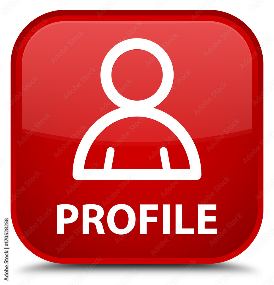 Profile (member icon) special red square button Profile (member icon) special red square button
