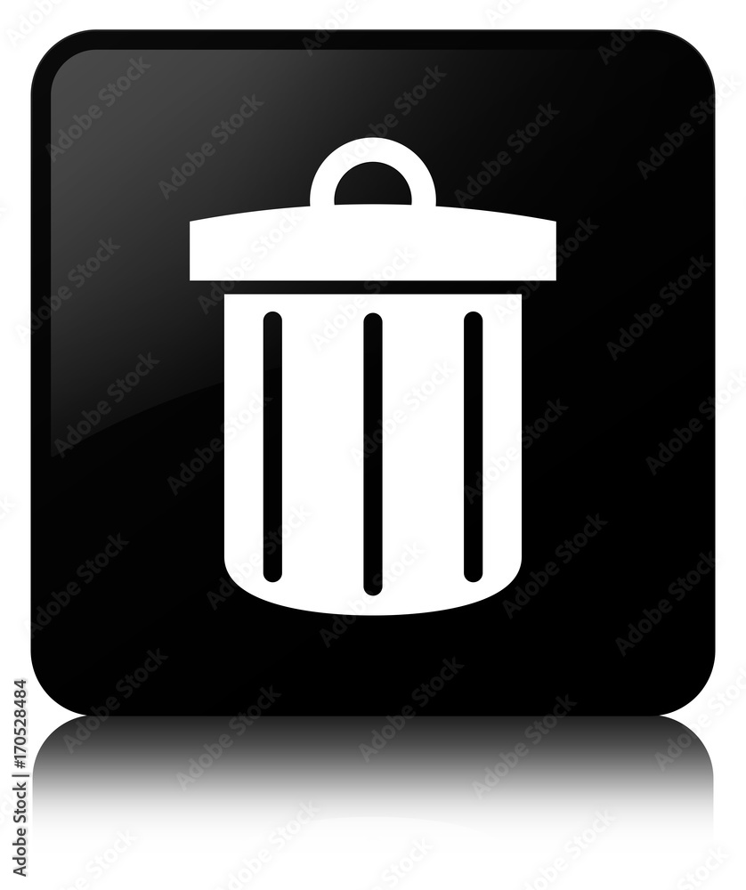 Recycle bin icon black square button Recycle bin icon black square button