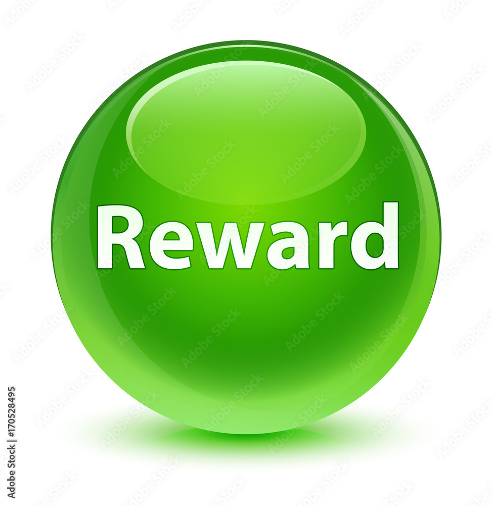 Reward glassy green round button Reward glassy green round button