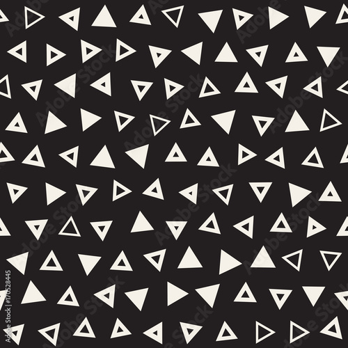 Seamless primitive jumble minimalism patterns. Randomly scattered geometric shapes. Abstract background design