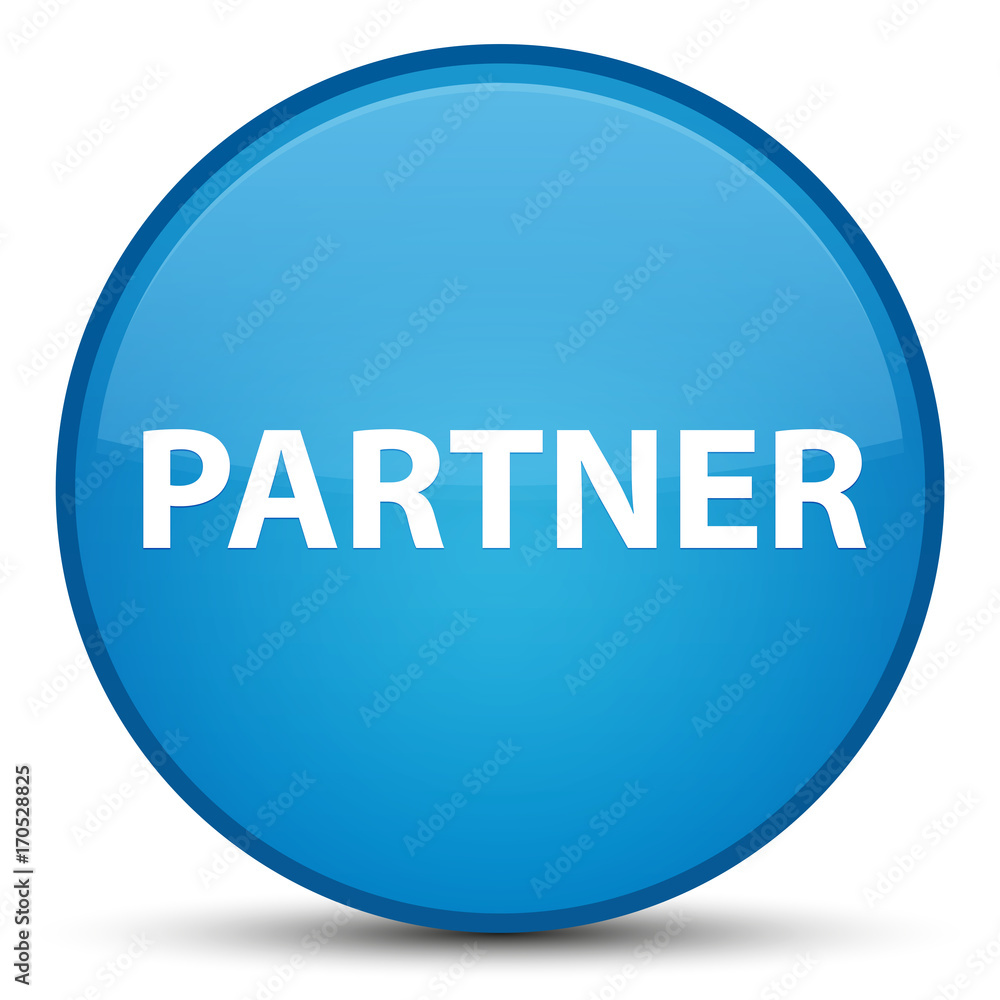 Partner special cyan blue round button Partner special cyan blue round button