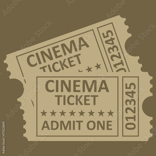 A movie ticket, a retro cinema ticket. A cinema