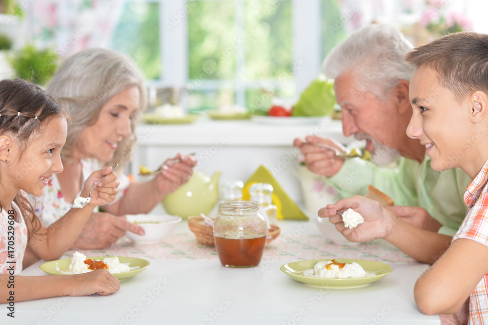 Senior couple having meal