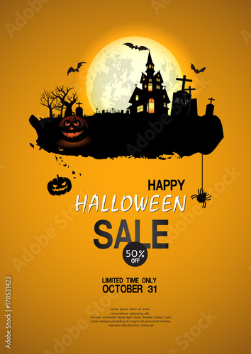 Halloween sale . Set of vector design elements. © kraifreedom