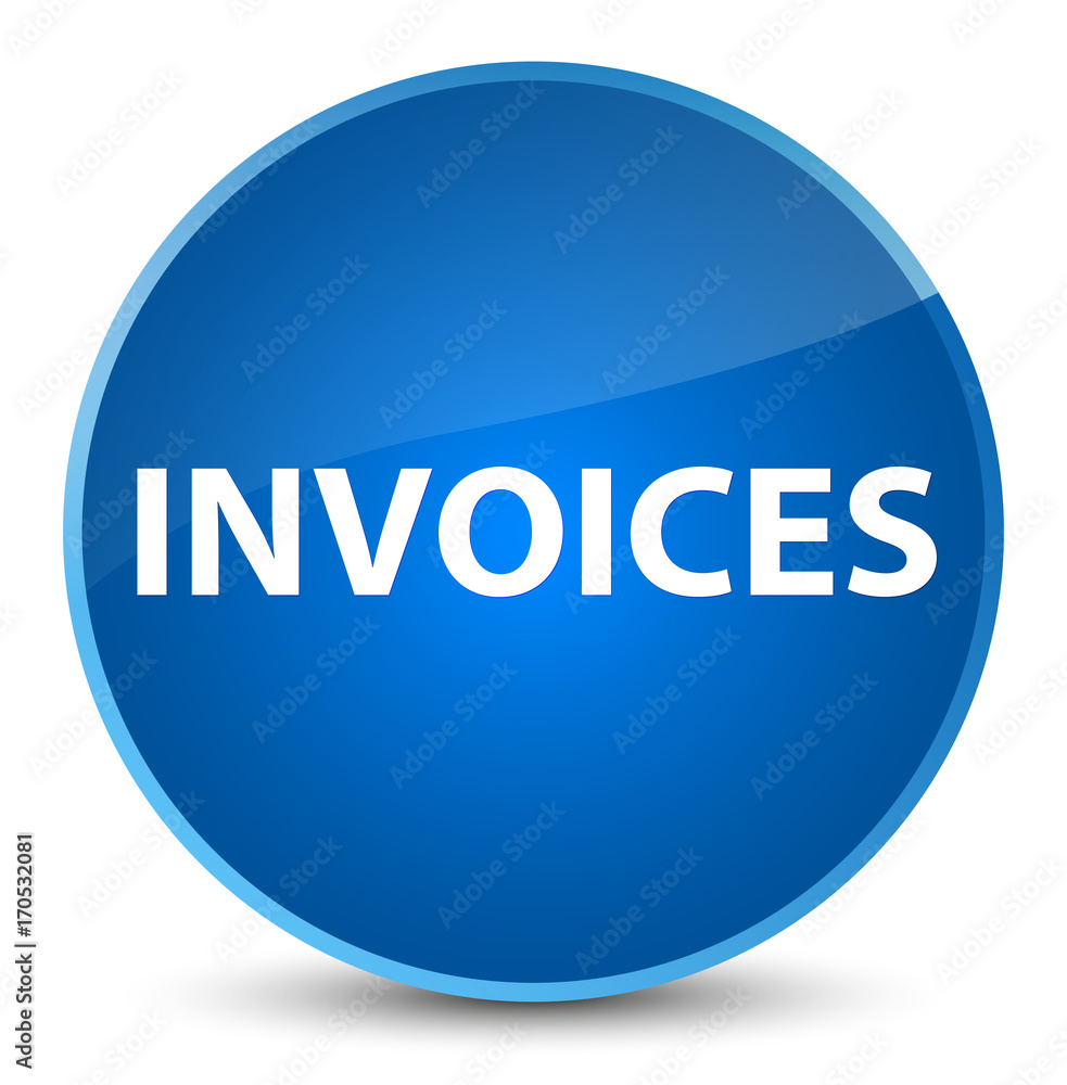 Invoices elegant blue round button Invoices elegant blue round button