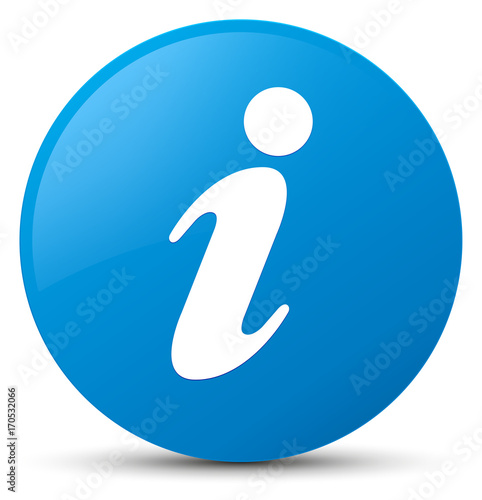 Info icon cyan blue round button photo