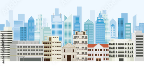 Buildings and Skyscrapers Background Panorama  Cityscape  City  Urban and Residential