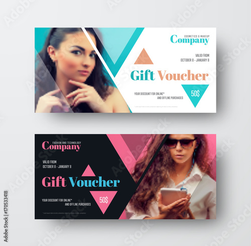 Design of a gift black and white voucher.