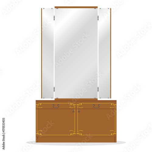 Retro dressing table, old dressing table, mirror