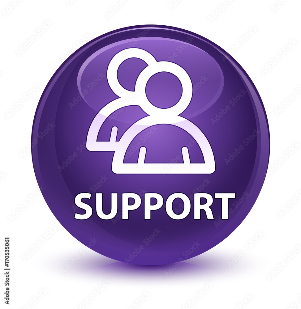 Support (group icon) glassy purple round button Support (group icon) glassy purple round button