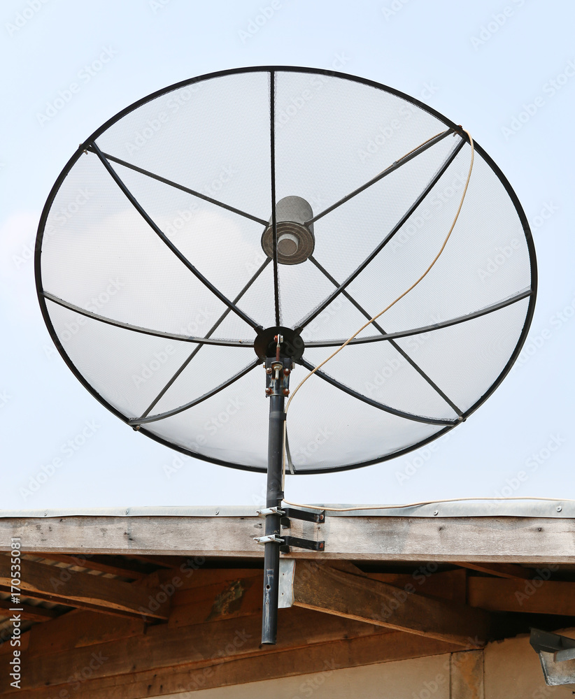 Satellite dish on the roof.