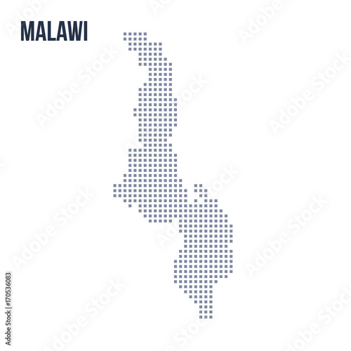 Vector pixel map of Malawi isolated on white background