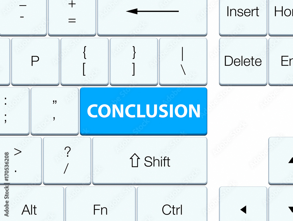 Conclusion cyan blue keyboard button Conclusion cyan blue keyboard button