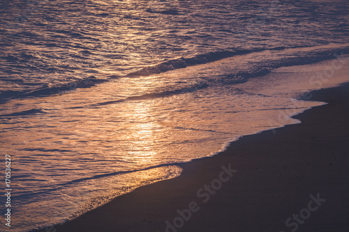 shore of the sea in the setting sun, close-up, natural background and texture
