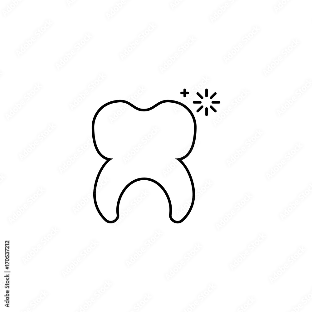  healthy tooth on a white background.