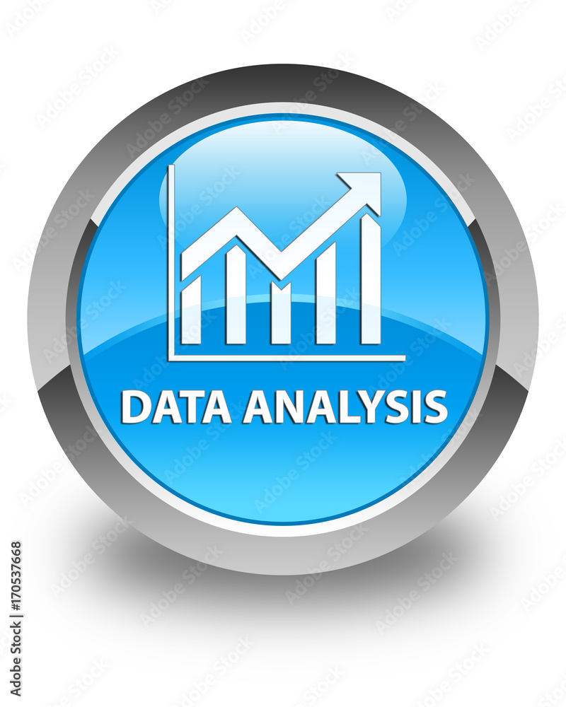 Data analysis (statistics icon) glossy cyan blue round button Data analysis (statistics icon) glossy cyan blue round button