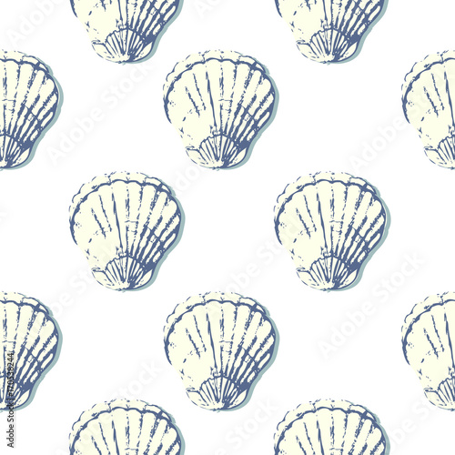seashells seamless pattern