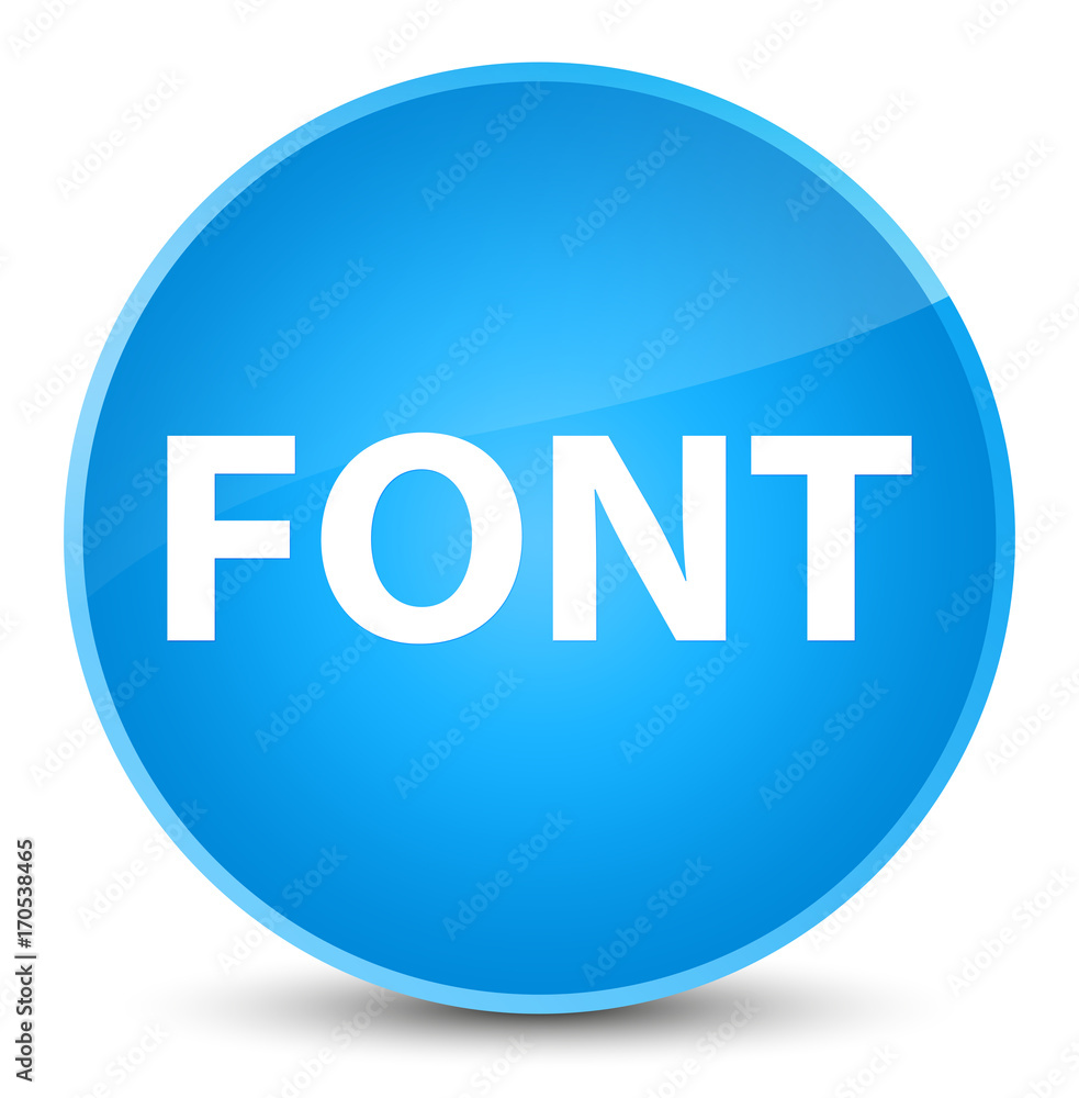 Font elegant cyan blue round button Font elegant cyan blue round button