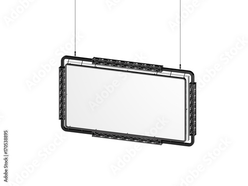 Hanging billboard. Isolated...