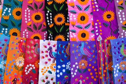 Handcrafts at the San Juan Chamula market, Chiapas, Mexico. photo