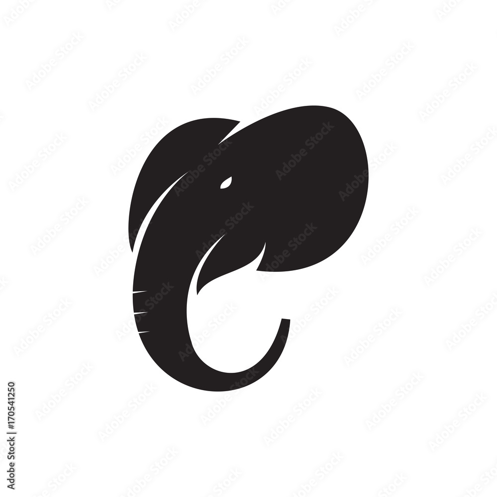 Obraz premium elephant head silhouette logo