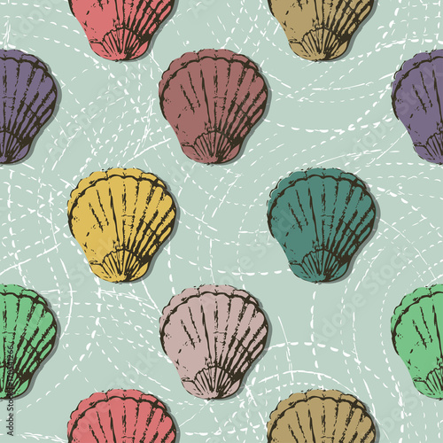 seashells seamless pattern