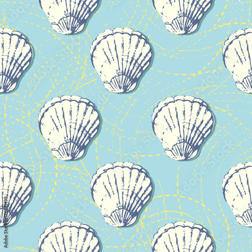 seashells seamless pattern