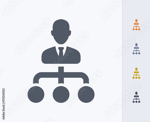 Boss Hierarchy - Carbon Icons. A professional, pixel-aligned icon designed on a 32x32 pixel grid and redesigned on a 16x16 pixel grid for very small sizes.