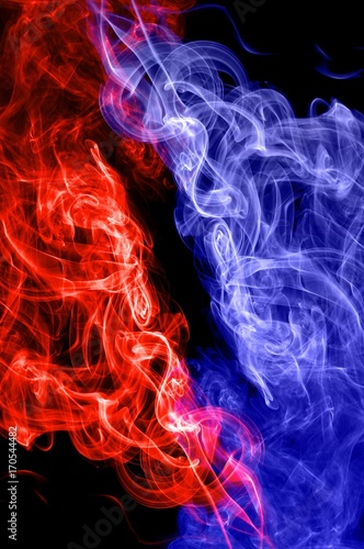red fire and blue fire background,Red and blue fire on balck background