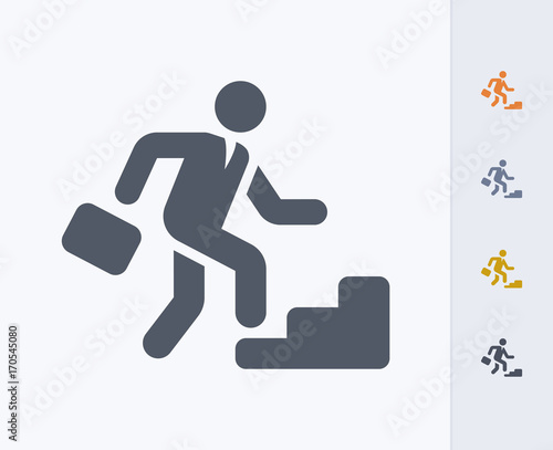 Climbing Businessman - Carbon Icons. A professional, pixel-aligned icon designed on a 32x32 pixel grid and redesigned on a 16x16 pixel grid for very small sizes.