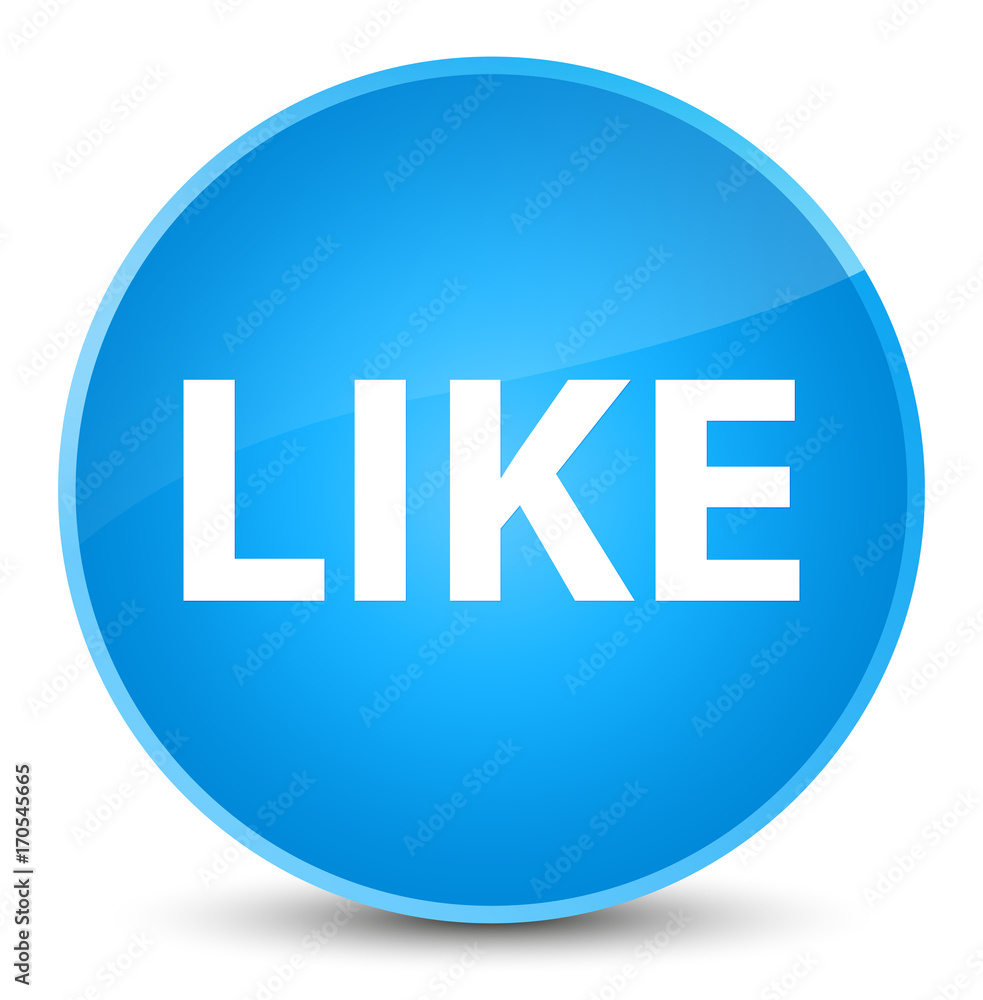 Like elegant cyan blue round button Like elegant cyan blue round button