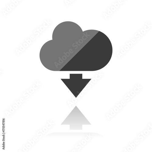 farbiges Symbol - Herunteralden aus der Cloud