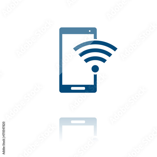 farbiges Symbol - Smartphone und Wlan-Symbol