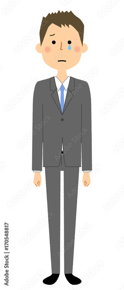 ビジネスマン　泣く