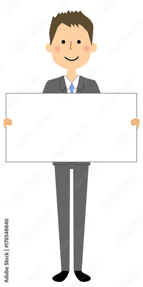 ビジネスマン　ホワイトボード