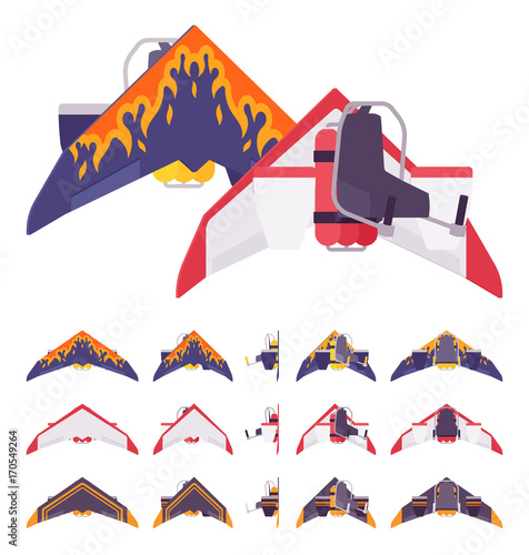 Jetpack with wings and decoration