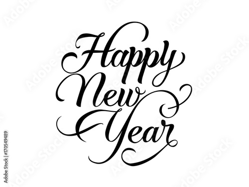 Happy New Year calligraphic text
