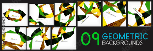 Collection of geometric modern abstract backgrounds