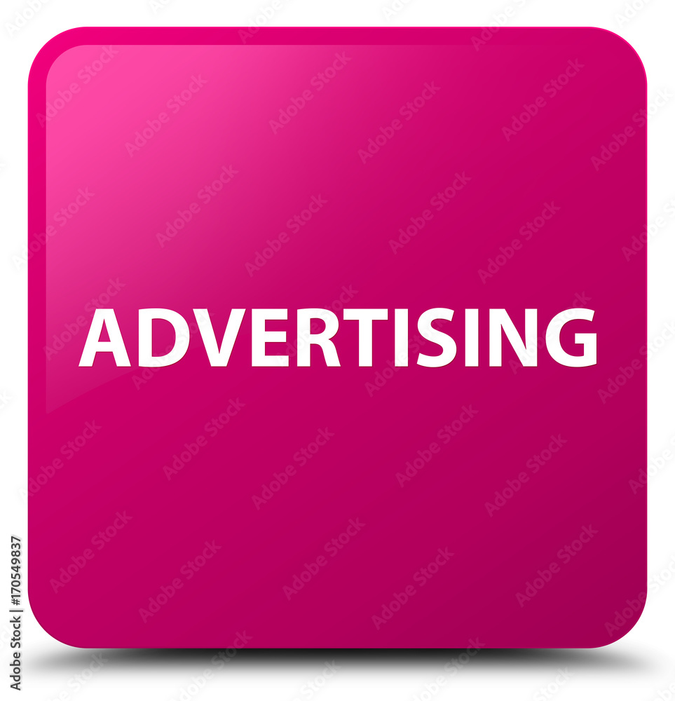 Advertising pink square button Advertising pink square button