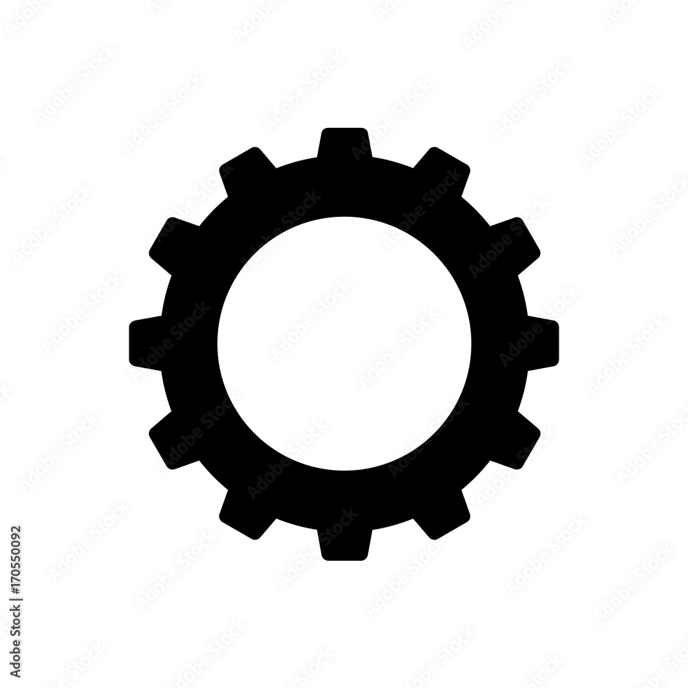 Vettoriale Stock Cogwheel or gear icon. Simple cog wheel for industrial  mechanism. Vector Illustration | Adobe Stock