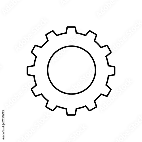 Cogwheel or gear line icon. Simple cog wheel for industrial mechanism. Vector Illustration