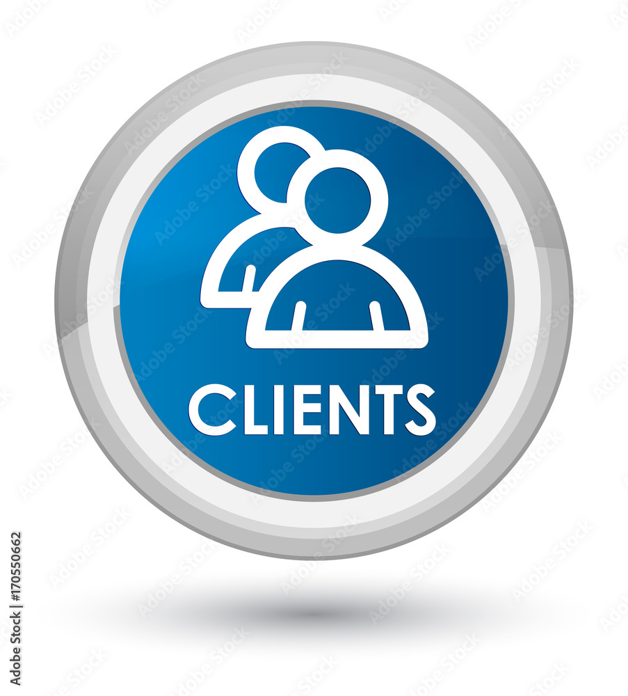 Clients (group icon) prime blue round button Clients (group icon) prime blue round button