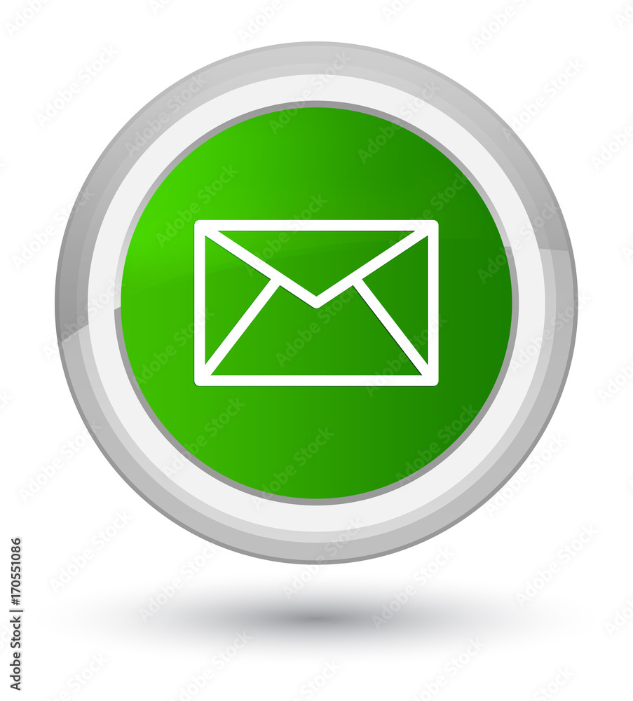 Email icon prime green round button Email icon prime green round button